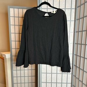 Anthropologie Porridge Black Women's Top with Bell Sleeves